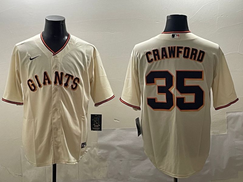 Men San Francisco Giants #35 Crawford Cream Game 2025 Nike MLB Jersey style 1->san francisco giants->MLB Jersey